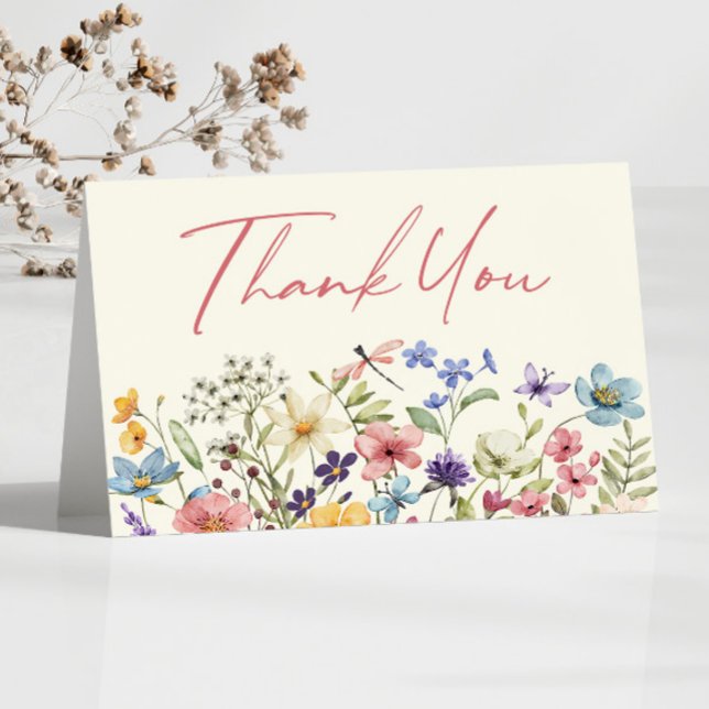 Carte De Remerciements Fleurs sauvages fleurs sauvages Jardin Floral (Créateur téléchargé)