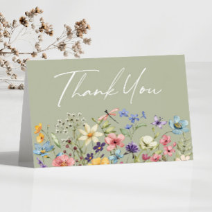 Carte De Remerciements Fleurs sauvages fleurs sauvages Jardin Floral