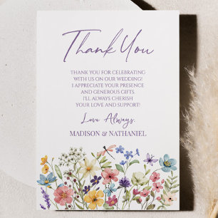 Carte De Remerciements Fleurs sauvages fleurs sauvages Jardin Floral Élég