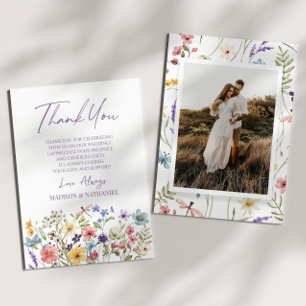 Carte De Remerciements Fleurs sauvages fleurs sauvages Jardin Floral Phot