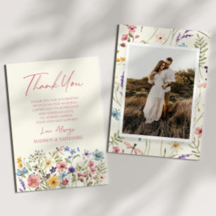 Carte De Remerciements Fleurs sauvages fleurs sauvages Jardin Floral Phot