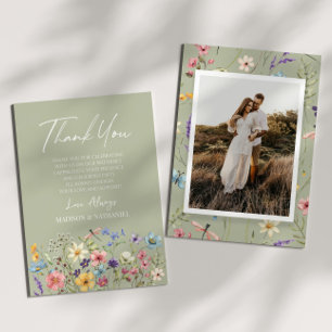 Carte De Remerciements Fleurs sauvages fleurs sauvages Jardin Floral Phot