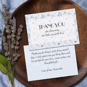 Carte De Remerciements Fleurs sauvages sur le Baby shower Blue Boy
