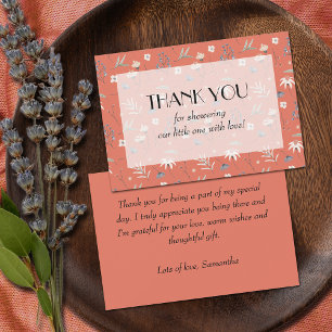 Carte De Remerciements Fleurs sauvages sur le Baby shower de Terracotta