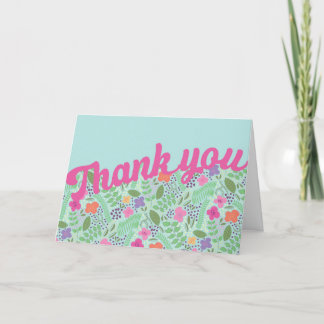 Carte De Remerciements Fleurs stylisées Millefleur Pastels