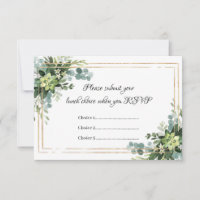 Fleurs Succulentes or cadre de repas options RSVP