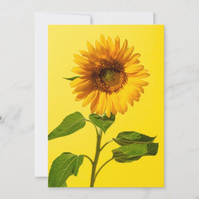 Carte De Remerciements Fleurs | Tournesol jaune (Devant)