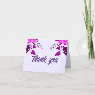 Carte De Remerciements Fleurs tropicales sur un arrière - plan violet