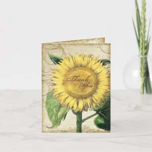 Carte De Remerciements Fleurs vintages - Mariage de automne d'automne