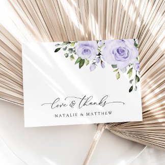 Carte De Remerciements Fleurs violettes, fleurs de lilas, mariage floral