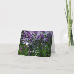 Carte De Remerciements Fleurs violettes Imaginaire nuit