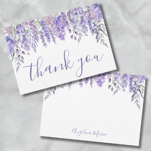 Carte De Remerciements Fleurs violettes pour les Quinceañera