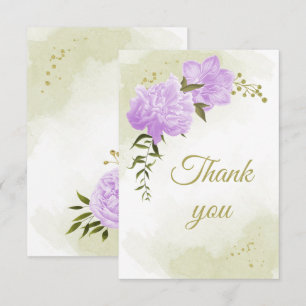 Carte De Remerciements fleurs violettes verdure botanique