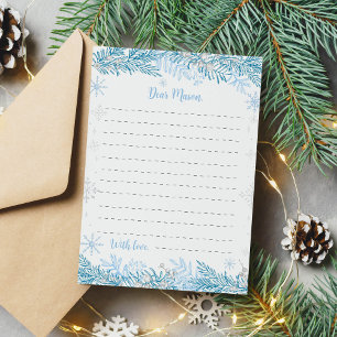 Carte De Remerciements Flocon de neige Noël Anniversaire Heure Capsule Ca