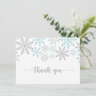Carte De Remerciements Flocons de neige, Anniversaire d'enfants, Baby Sho
