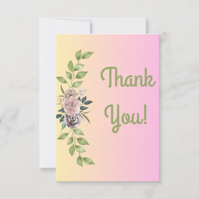 Carte de remerciements floral (Devant)