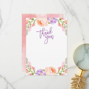 Carte de remerciements floral aquarelle