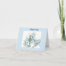 Carte de remerciements floral bleu
