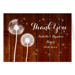 Carte de remerciements Floral & Bois