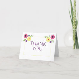 Carte de remerciements floral brillant