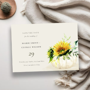 Carte De Remerciements Floral Citrouille de tournesol rustique Enregistre