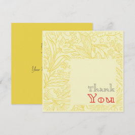 Carte De Remerciements Floral classique or élégant