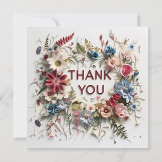Carte De Remerciements Floral coloré