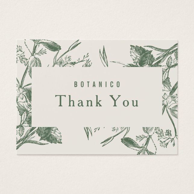 Carte de remerciements floral de crème végétale mo (Devant)