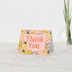 Carte De Remerciements Floral De Fruits Orange Rose Et Orange