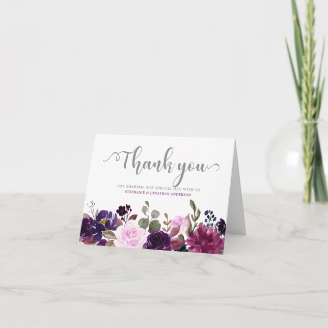 Carte de remerciements floral de lavande violette (Devant)