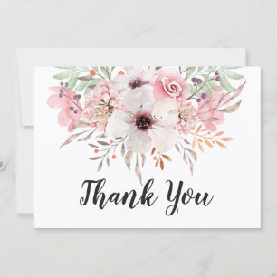 Carte de remerciements floral de pays chic