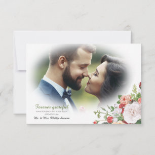 Carte de remerciements floral de photo de jardin