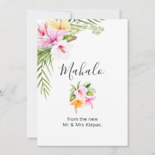 Carte De Remerciements Floral d'été tropical