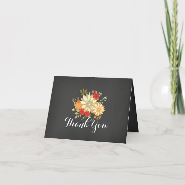 Carte de remerciements floral doux de tableau (Devant)