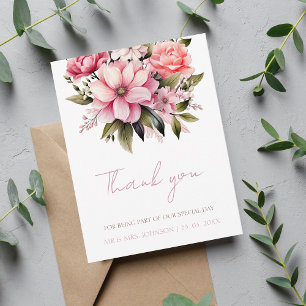 Carte De Remerciements Floral Dusty rose Fleur sauvage Jardin d'été maria
