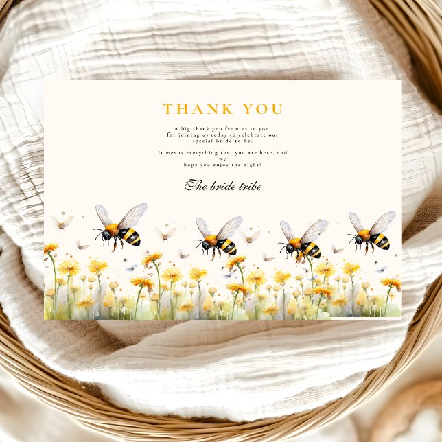 Carte De Remerciements Floral Elle a trouvé son miel de mariage (Créateur téléchargé)