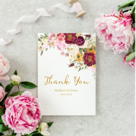 Carte De Remerciements FLORAL Embrasser le Mariage de mariage