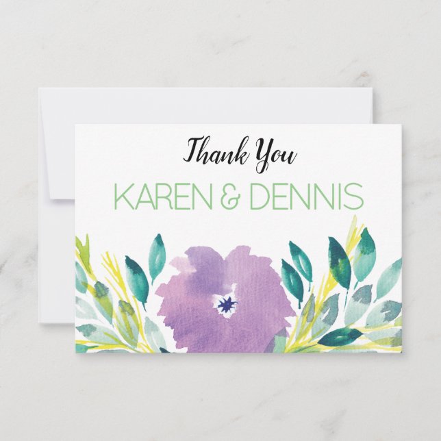 Carte de remerciements floral en fleurs (Devant)