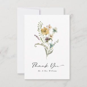 Carte de remerciements floral Fête des mariées