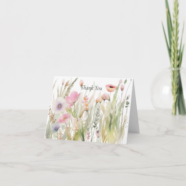 Carte De Remerciements Floral fleur sauvage (Devant)