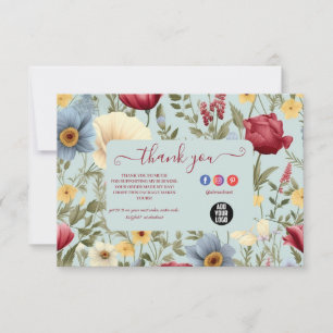 Carte De Remerciements Floral Fleur sauvage élégant moderne