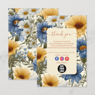 Carte De Remerciements Floral Fleur sauvage élégant moderne
