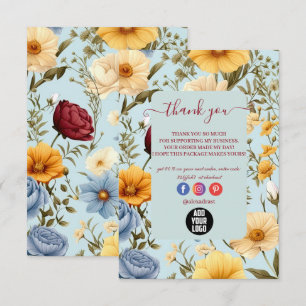Carte De Remerciements Floral Fleur sauvage élégant moderne