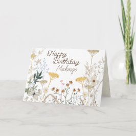 Carte De Remerciements Floral Fleur sauvage Rustic Boho Whimsday