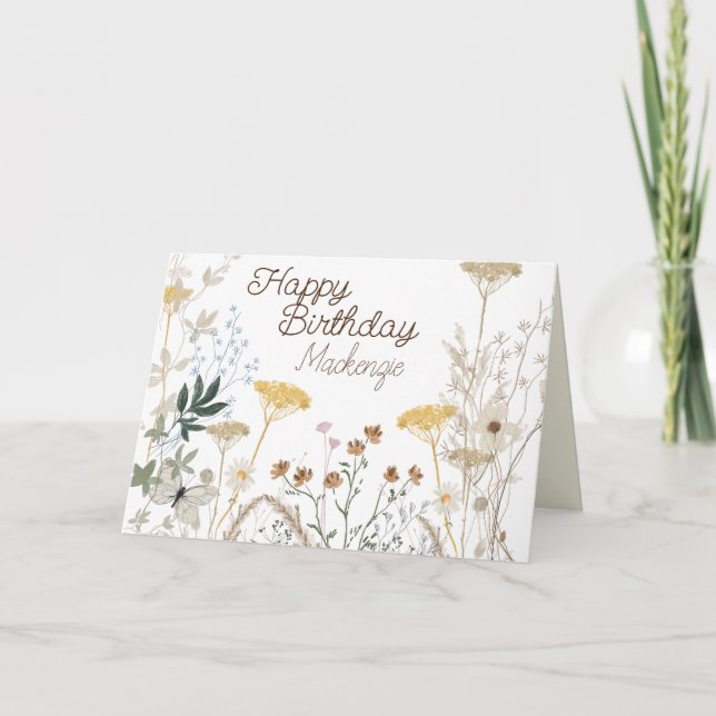 Carte De Remerciements Floral Fleur sauvage Rustic Boho Whimsday (Devant)