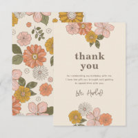Carte de remerciements floral | Floral rétro