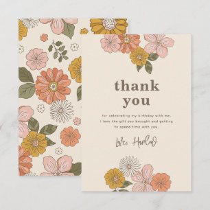 Carte de remerciements floral   Floral rétro