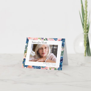 Carte De Remerciements Floral Forever dans nos coeurs Sympathie Photo
