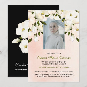 Carte De Remerciements Floral Funeral Memorial Photo Célébration de la vi