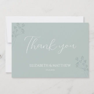 Carte De Remerciements Floral Greenery Wedding Thank You Card